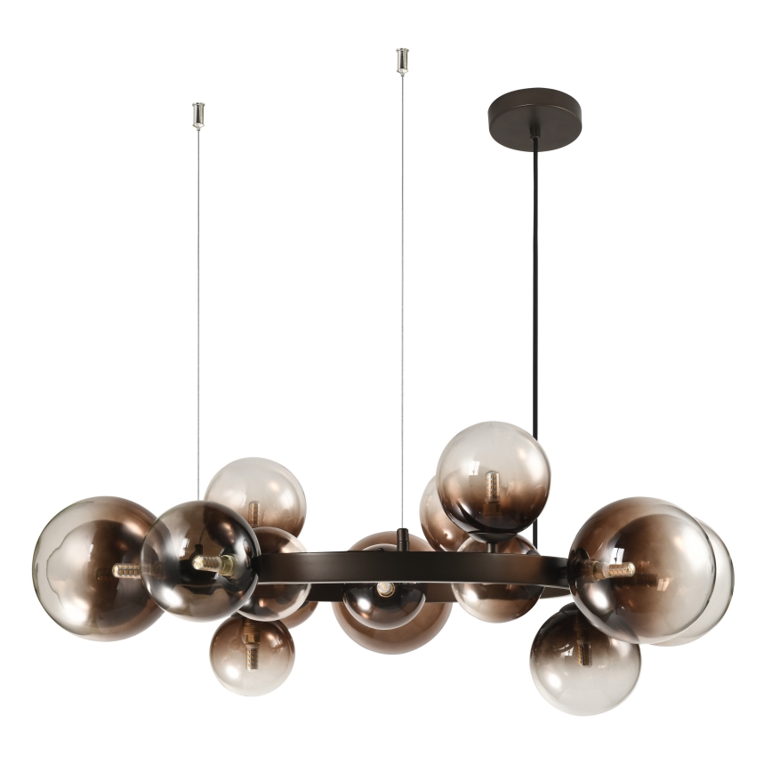 Brilagi - LED lustra uz troses MILLA 15xG9/3W/230V brūna/dūmakaina brūna