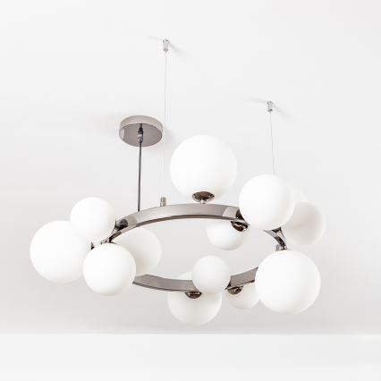 Brilagi - LED lustra uz troses MILLA 15xG9/3W/230V melns hroms/balts