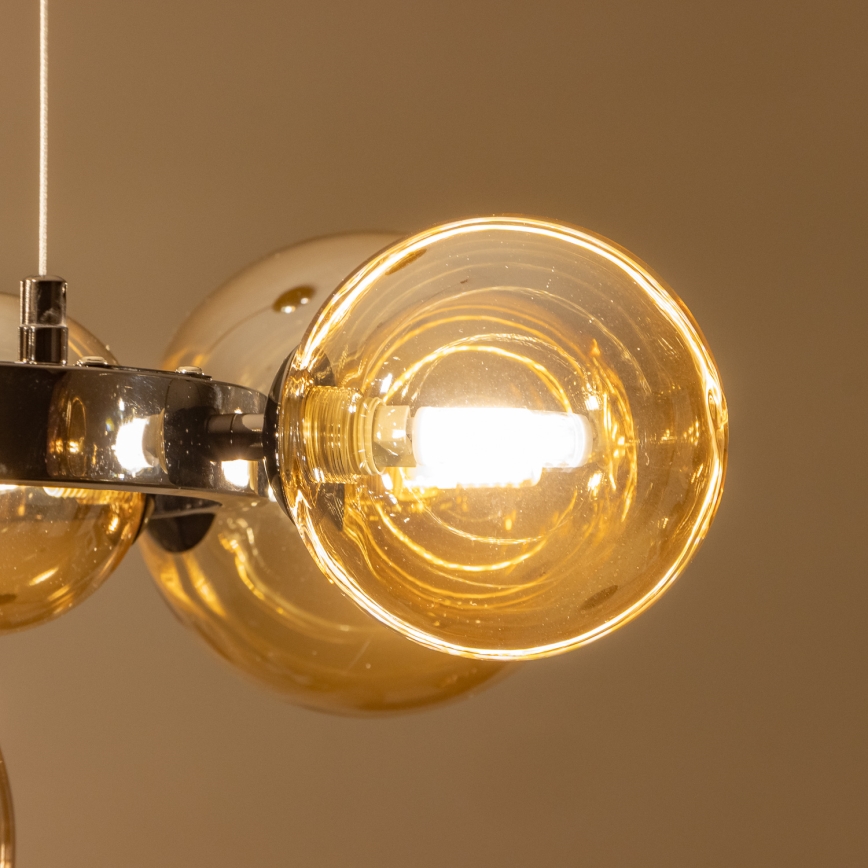 Brilagi - LED lustra uz troses MILLA 15xG9/3W/230V melns hroms/zelts