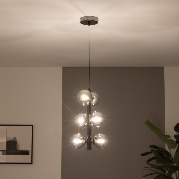Brilagi - LED lustra uz troses MILLA 6xG9/3W/230V melns hroms/dūmakains