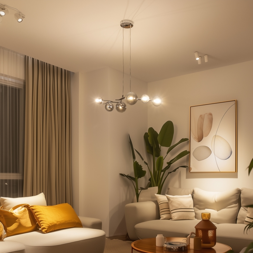 Brilagi - LED lustra uz troses MISTEL 6xG9/3W/230V melns hroms/dūmaina