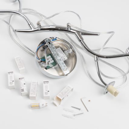 Brilagi - LED lustra uz troses MISTEL 6xG9/3W/230V melns hroms/dūmaina