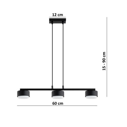 BRILAGI - LED lustra uz troses MONO 3xGX53/30W/230V melna