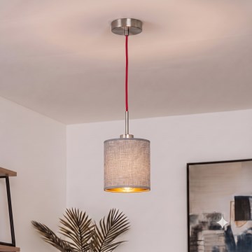 Brilagi - LED lustra uz troses NUBILA 1xE27/60W/230V Ø 14 cm sarkana/pelēka