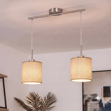 Brilagi - LED lustra uz troses NUBILA 2xE27/60W/230V gaiši brūna
