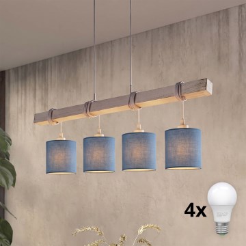 BRILAGI - LED lustra uz troses NUBILA 4xE27/60W/230V pelēka/tumši zila