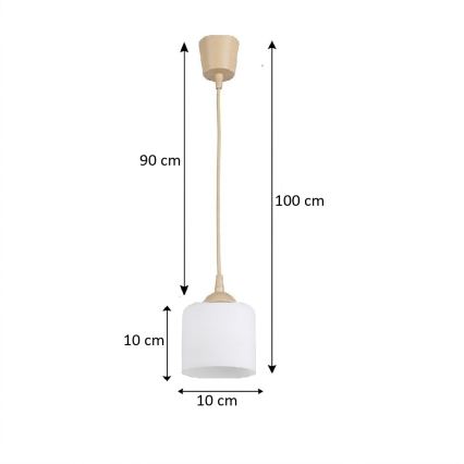 BRILAGI - LED lustra uz troses RETRO GLASS 1xE27/60W/230V Ø 10 cm bēša/balta