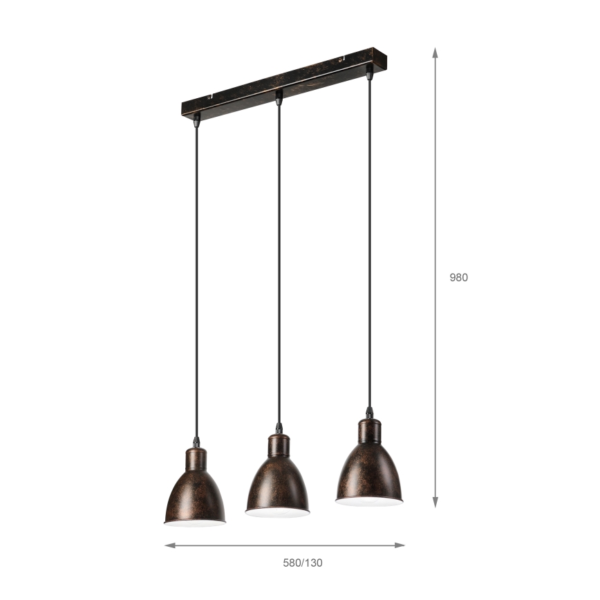 BRILAGI - LED lustra uz troses RIDDY 3xE27/60W/230V vara/patina