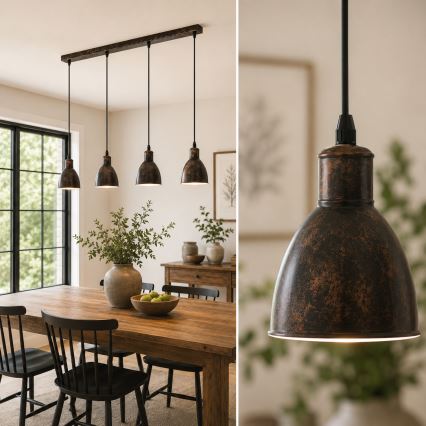 Brilagi - LED lustra uz troses RIDDY 4xE27/60W/230V vara/patina