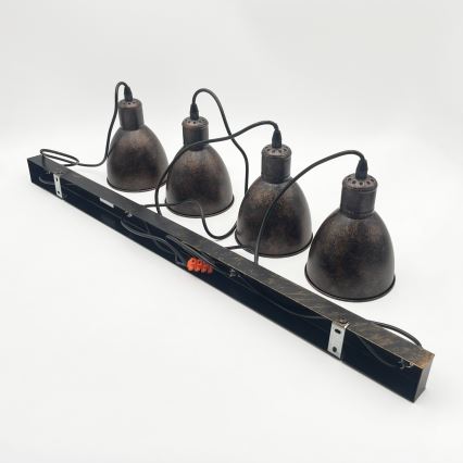 Brilagi - LED lustra uz troses RIDDY 4xE27/60W/230V vara/patina