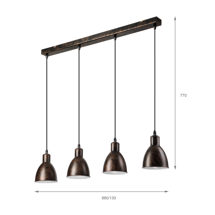 Brilagi - LED lustra uz troses RIDDY 4xE27/60W/230V vara/patina