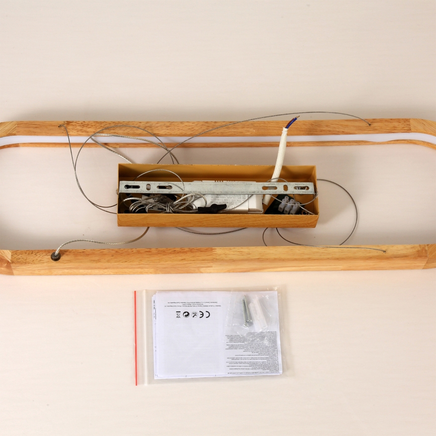 Brilagi - LED lustra uz troses UMEA WOOD LED/30W/230V 70x20 cm no kaučuka koka