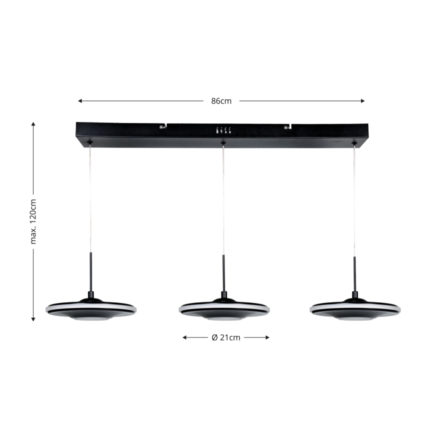 Brilagi - LED lustra uz troses VERANO 3xLED/15W/230V