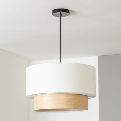 Brilagi - LED lustra uz vada CERIA 1xE27/40W/230V Ø 50 cm balta/bēša
