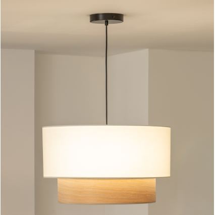 Brilagi - LED lustra uz vada CERIA 1xE27/40W/230V Ø 50 cm balta/bēša