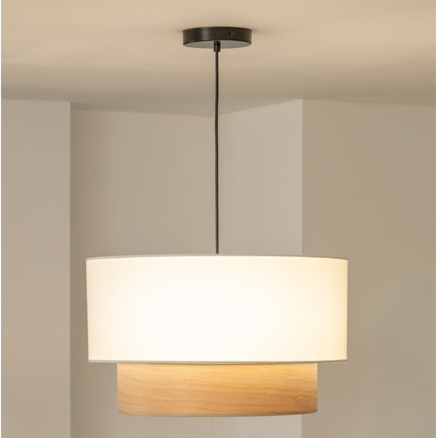 Brilagi - LED lustra uz vada CERIA 1xE27/40W/230V Ø 50 cm balta/bēša