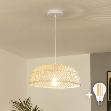 Brilagi - LED lustra uz vada CERIA BOHO 1xE27/40W/230V Ø 60 cm ratāns