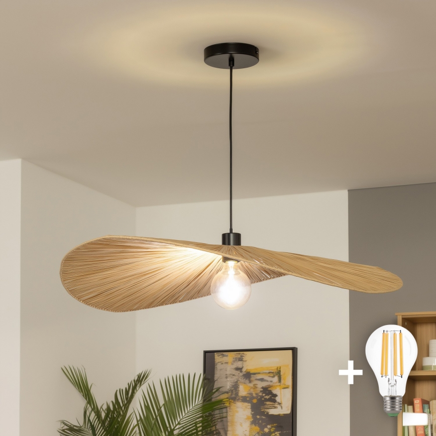 Brilagi - LED lustra uz vada CERIA BOHO 1xE27/40W/230V Ø 80 cm rafija