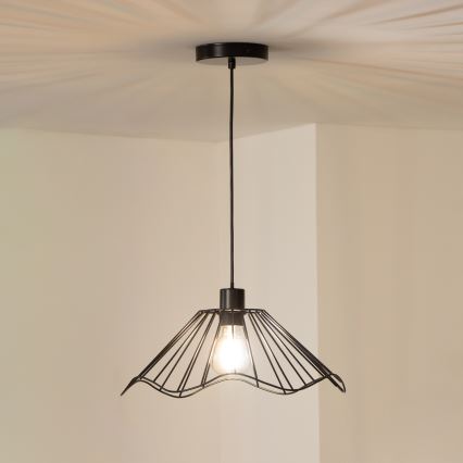 Brilagi - LED lustra uz vada CERIA WIRE 1xE27/40W/230V diametrs 40 cm melna