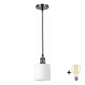 BRILAGI - LED lustra uz vada RETRO GLASS 1xE27/60W/230V Ø 10 cm melna/balta
