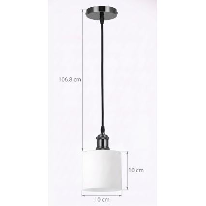BRILAGI - LED lustra uz vada RETRO GLASS 1xE27/60W/230V Ø 10 cm melna/balta
