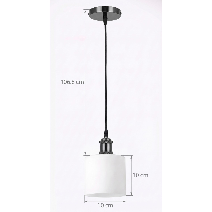BRILAGI - LED lustra uz vada RETRO GLASS 1xE27/60W/230V Ø 10 cm melna/balta