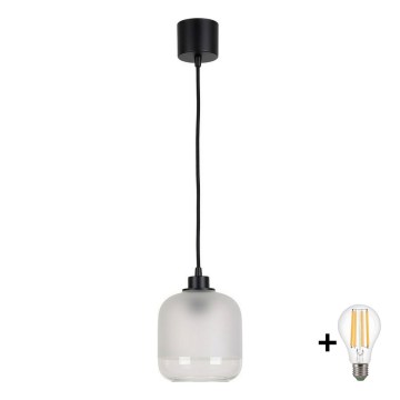 BRILAGI - LED lustra uz vada RETRO GLASS 1xE27/60W/230V Ø 14 cm melna/balta