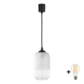 BRILAGI - LED lustra uz vada RETRO GLASS 1xE27/60W/230V Ø 14 cm melna/balta