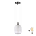 BRILAGI - LED lustra uz vada RETRO GLASS 1xE27/60W/230V Ø 14 cm melna/balta