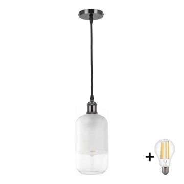 BRILAGI - LED lustra uz vada RETRO GLASS 1xE27/60W/230V Ø 14 cm melna/balta