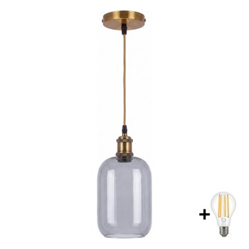 BRILAGI - LED lustra uz vada RETRO GLASS 1xE27/60W/230V Ø 14 cm zelta/dūmakaini pelēka