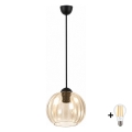 BRILAGI - LED lustra uz vada RETRO GLASS 1xE27/60W/230V Ø 18 cm melna/dūmakaini brūna