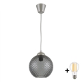BRILAGI - LED lustra uz vada RETRO GLASS 1xE27/60W/230V Ø 18 cm sudraba/dūmota pelēka