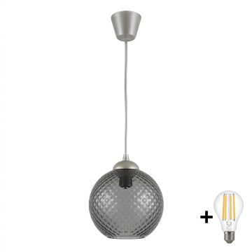 BRILAGI - LED lustra uz vada RETRO GLASS 1xE27/60W/230V Ø 18 cm sudraba/dūmota pelēka