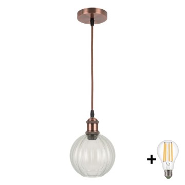 BRILAGI - LED lustra uz vada RETRO GLASS 1xE27/60W/230V Ø 18 cm, vara krāsa/caurspīdīga