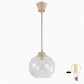 BRILAGI - LED lustra uz vada RETRO GLASS 1xE27/60W/230V Ø 25 cm bēša/caurspīdīga
