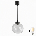 BRILAGI - LED lustra uz vada RETRO GLASS 1xE27/60W/230V Ø 25 cm melna/caurspīdīga
