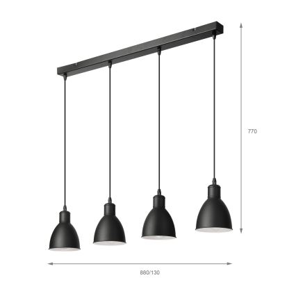 BRILAGI - LED lustra uz vada RIDDY 4xE27/60W/230V melna