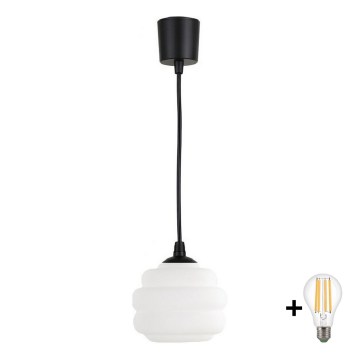 BRILAGI - LED pakaramā lampa ar vadu RETRO GLASS 1xE27/60W/230V diam. 20 cm melna/balta