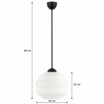 BRILAGI - LED pakaramā lampa ar vadu RETRO GLASS 1xE27/60W/230V diam. 20 cm melna/balta