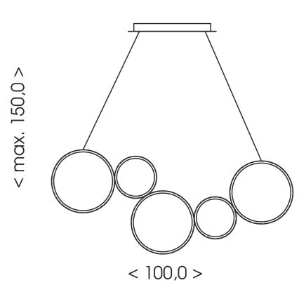 BRILAGI - LED pakaramā lampa ECHO uz troses LED/60W/230V 4000K 100 cm melna