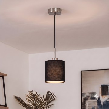 Brilagi - LED pakaramā lampa NUBILA ar vadu 1xE27/60W/230V Ø 14 cm melna