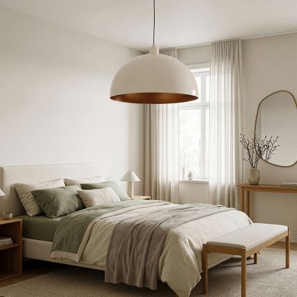 BRILAGI - LED pakaramā lampa uz kabeļa METALO 1xE27/40W/230V Ø 60 cm bēša/vara krāsa