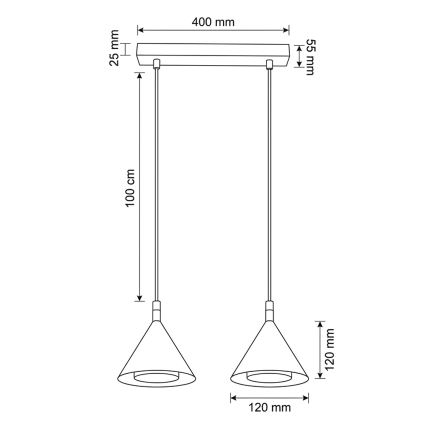 BRILAGI - LED Pakaramā lampa uz vada CONE DOUBLE 2xGX53/15W/230V bēša