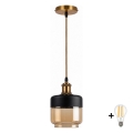 BRILAGI - LED pakaramā lampa uz vada RETRO GLASS 1xE27/60W/230V Ø 14 cm zelta/dūmakaini bēšs