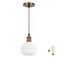 BRILAGI - LED pakaramā lampa uz vada RETRO GLASS 1xE27/60W/230V Ø 20 cm zelta/balta