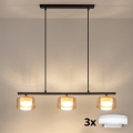 Brilagi - LED Pakaramā lustra AURA LUX uz troses 3xGX53/30W/230V melna/zelta