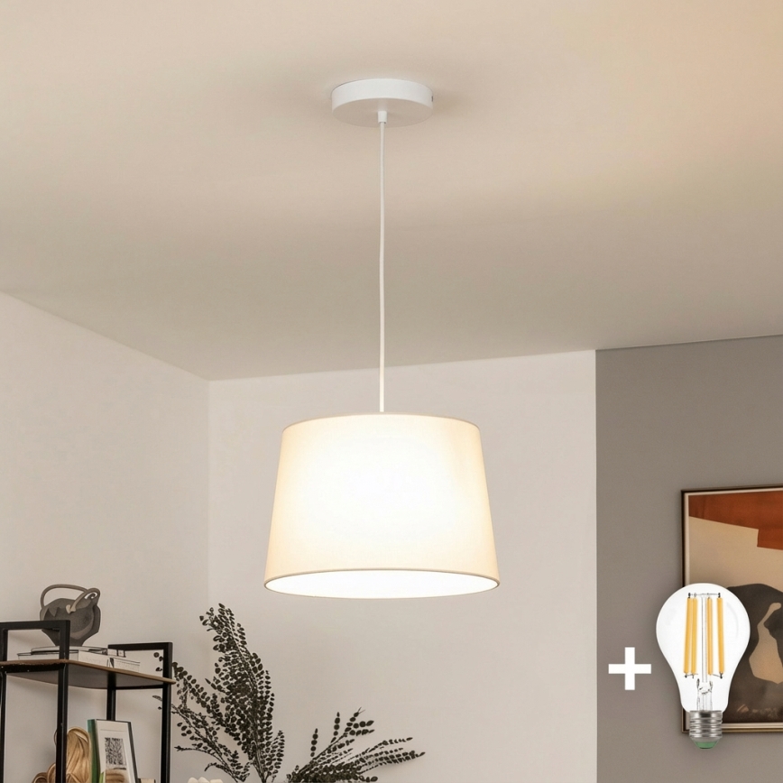Brilagi - LED pakaramā lustra uz kabeļa CERIA 1xE27/40W/230V Ø 30 cm bēša