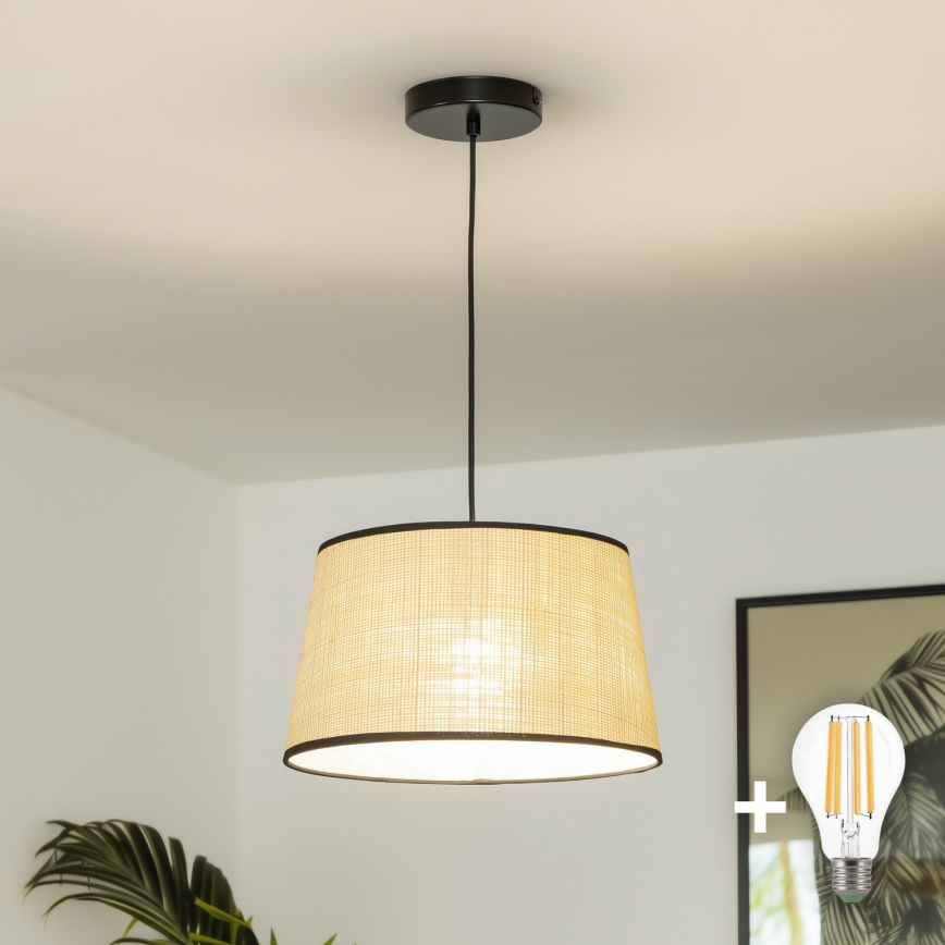 Brilagi - LED pakaramā lustra uz kabeļa CERIA 1xE27/40W/230V Ø 35 cm bēša
