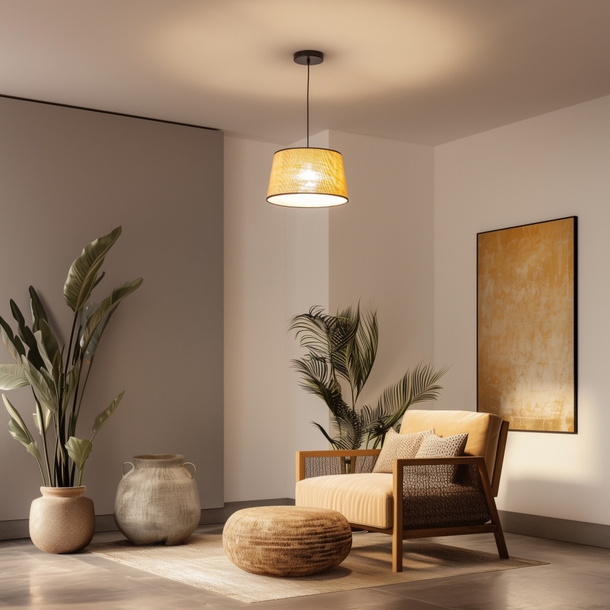 Brilagi - LED pakaramā lustra uz kabeļa CERIA 1xE27/40W/230V Ø 35 cm bēša